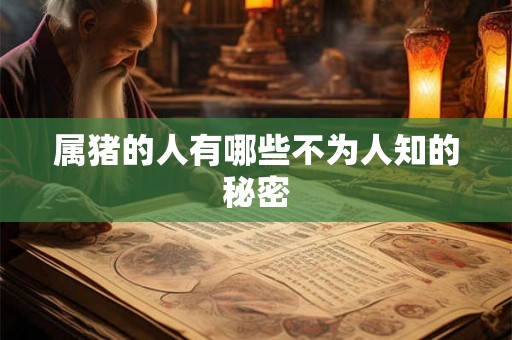 属猪的人有哪些不为人知的秘密