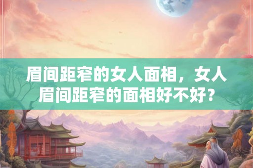 眉间距窄的女人面相，女人眉间距窄的面相好不好？