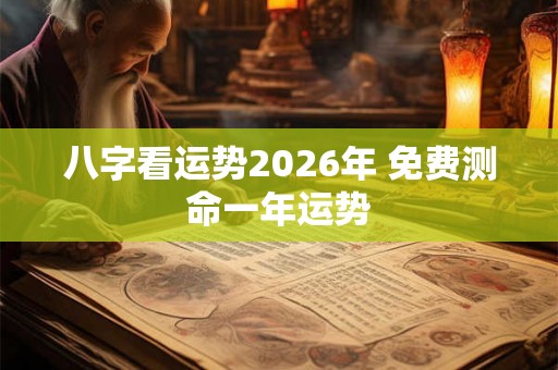 八字看运势2026年 免费测命一年运势