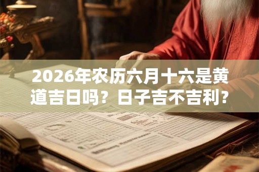 2026年农历六月十六是黄道吉日吗？日子吉不吉利？