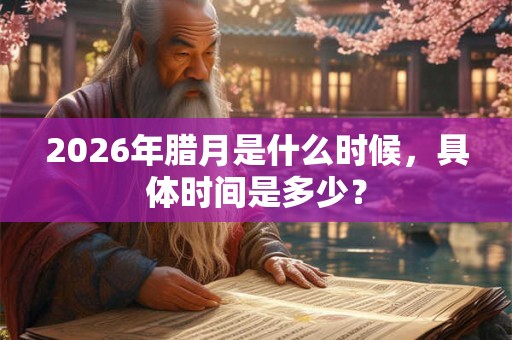 2026年腊月是什么时候，具体时间是多少？