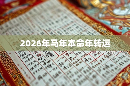 2026年马年本命年转运