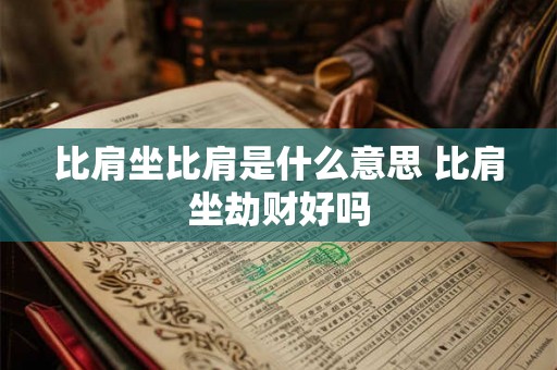 比肩坐比肩是什么意思 比肩坐劫财好吗