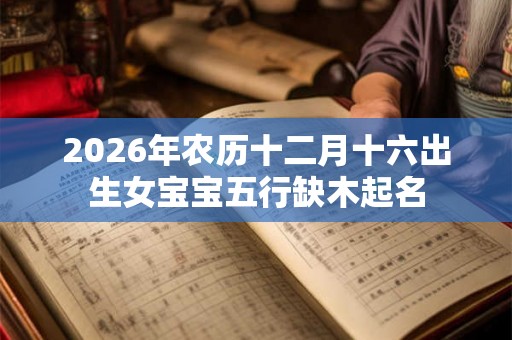 2026年农历十二月十六出生女宝宝五行缺木起名
