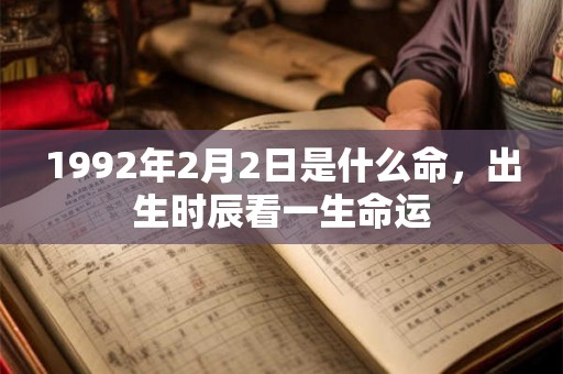 1992年2月2日是什么命，出生时辰看一生命运