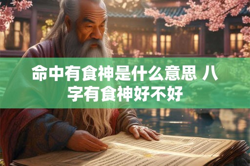 命中有食神是什么意思 八字有食神好不好