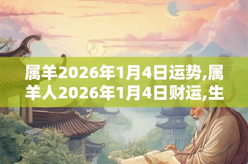 属羊2026年1月4日运势,属羊人2026年1月4日财运,生肖羊2026年1月4日运势
