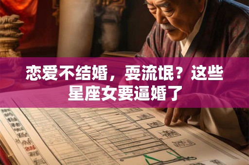 恋爱不结婚，耍流氓？这些星座女要逼婚了