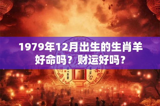 1979年12月出生的生肖羊好命吗？财运好吗？
