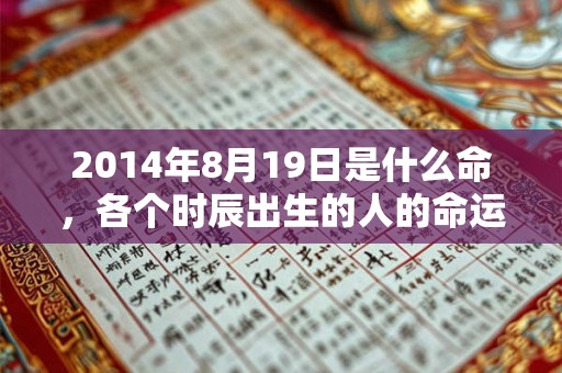 2014年8月19日是什么命，各个时辰出生的人的命运