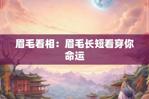 眉毛看相：眉毛长短看穿你命运