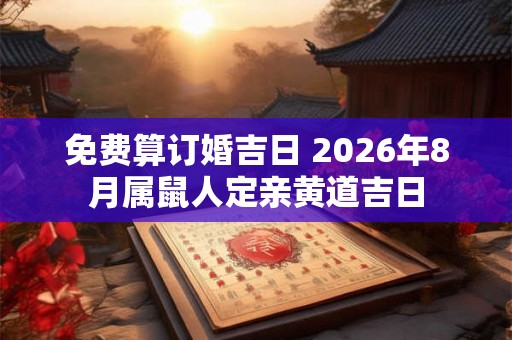 免费算订婚吉日 2026年8月属鼠人定亲黄道吉日 免费算订婚吉日 2026年8月属鼠人定亲黄道吉日