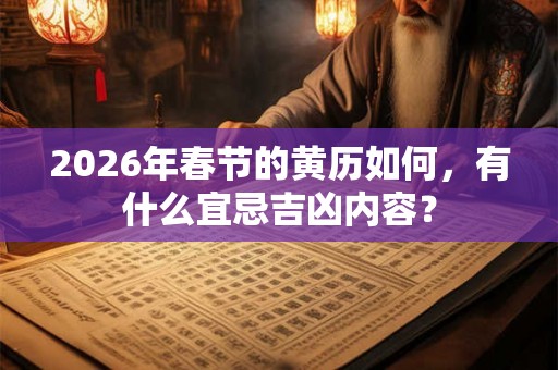 2026年春节的黄历如何，有什么宜忌吉凶内容？