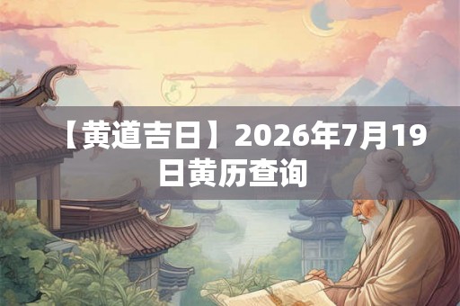 【黄道吉日】2026年7月19日黄历查询