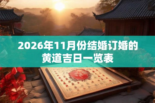 2026年11月份结婚订婚的黄道吉日一览表