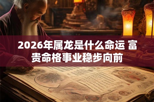 2026年属龙是什么命运 富贵命格事业稳步向前