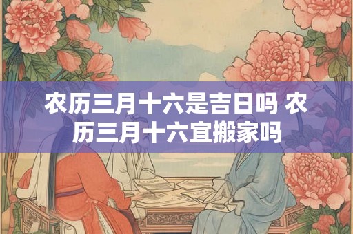 农历三月十六是吉日吗 农历三月十六宜搬家吗