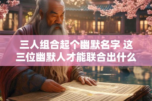 三人组合起个幽默名字 这三位幽默人才能联合出什么有趣的名字