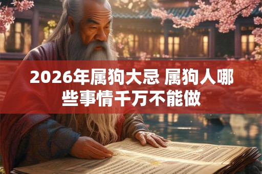 2026年属狗大忌 属狗人哪些事情千万不能做