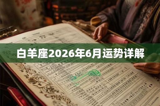 白羊座2026年6月运势详解