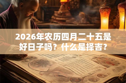 2026年农历四月二十五是好日子吗？什么是择吉？
