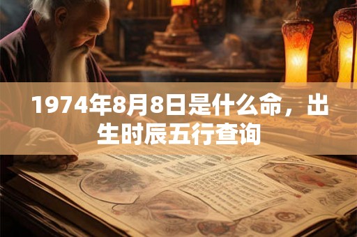 1974年8月8日是什么命，出生时辰五行查询