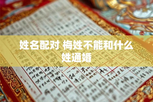 姓名配对 梅姓不能和什么姓通婚
