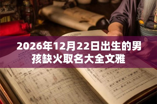 2026年12月22日出生的男孩缺火取名大全文雅