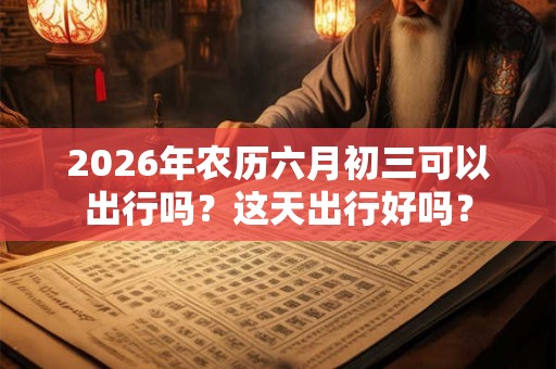 2026年农历六月初三可以出行吗?这天出行好吗? 2026年农历六月初三可以出行吗?这天出行好吗?