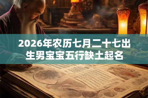 2026年农历七月二十七出生男宝宝五行缺土起名