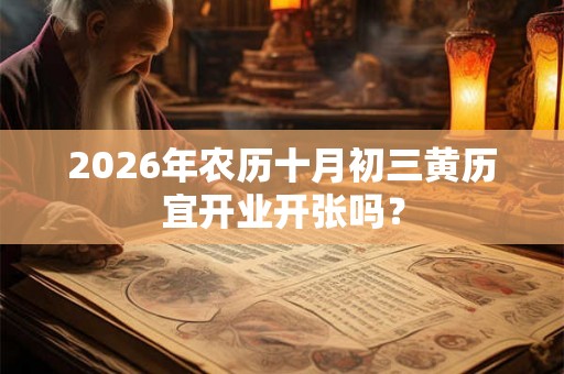 2026年农历十月初三黄历宜开业开张吗？