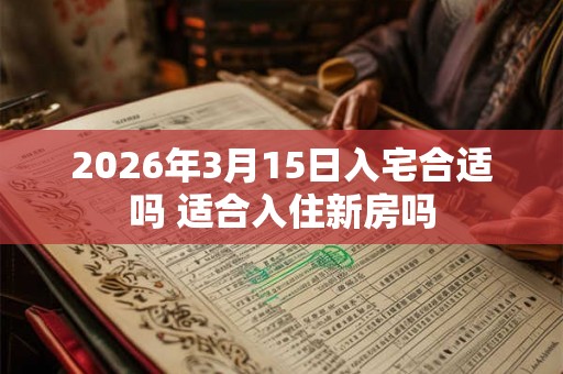 2026年3月15日入宅合适吗 适合入住新房吗