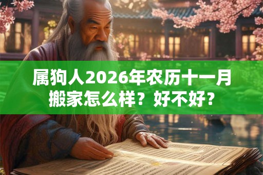 属狗人2026年农历十一月搬家怎么样？好不好？