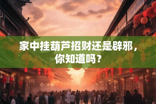 家中挂葫芦招财还是辟邪，你知道吗？