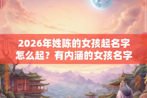 2026年姓陈的女孩起名字怎么起？有内涵的女孩名字推荐！