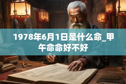 1978年6月1日是什么命_甲午命命好不好
