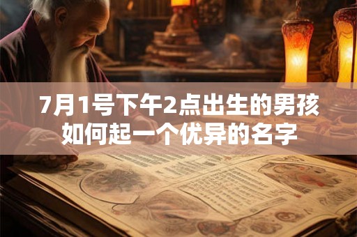 7月1号下午2点出生的男孩如何起一个优异的名字