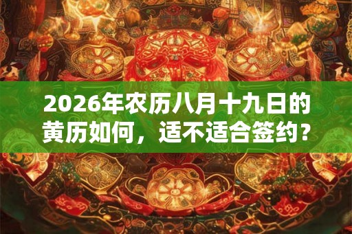 2026年农历八月十九日的黄历如何，适不适合签约？