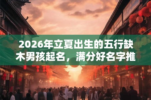 2026年立夏出生的五行缺木男孩起名，满分好名字推荐
