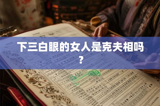 下三白眼的女人是克夫相吗？