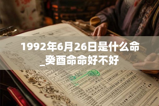 1992年6月26日是什么命_癸酉命命好不好