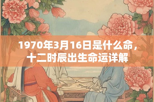 1970年3月16日是什么命,十二时辰出生命运详解 1970年3月16日是什么命,十二时辰出生命运详解