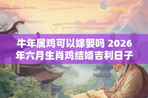 牛年属鸡可以嫁娶吗 2026年六月生肖鸡结婚吉利日子一览 牛年属鸡可以嫁娶吗 2026年六月生肖鸡结婚吉利日子一览