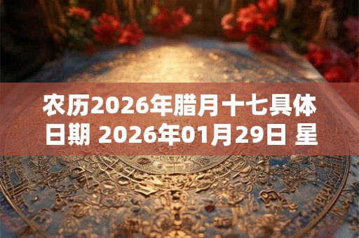 农历2026年腊月十七具体日期 2026年01月29日 星期五