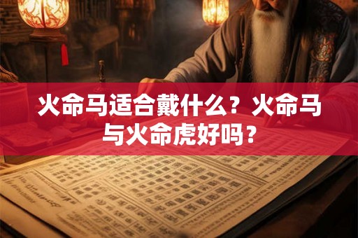 火命马适合戴什么？火命马与火命虎好吗？