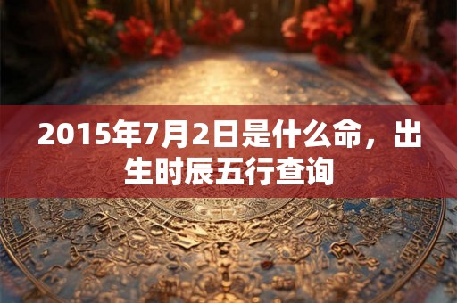 2015年7月2日是什么命,出生时辰五行查询 2015年7月2日是什么命,出生时辰五行查询