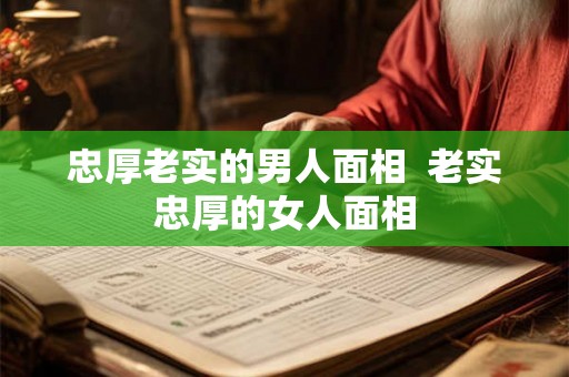 忠厚老实的男人面相  老实忠厚的女人面相