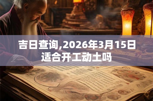 吉日查询,2026年3月15日适合开工动土吗 吉日查询,2026年3月15日适合开工动土吗