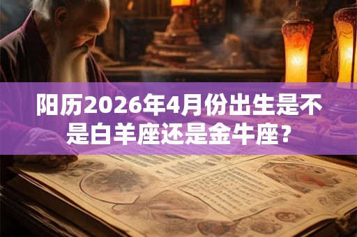 阳历2026年4月份出生是不是白羊座还是金牛座？