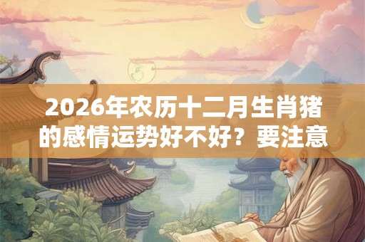 2026年农历十二月生肖猪的感情运势好不好？要注意什么？